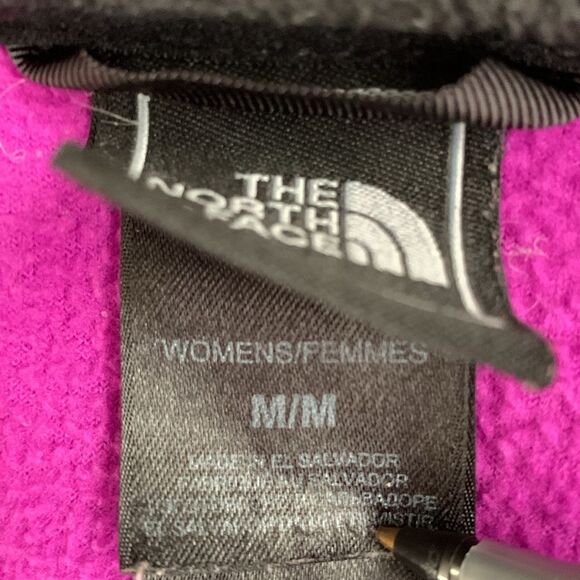 The North Face Fleece Purple Black Zip Pockets Logo Women’s Jacket Size M - Picture 10 of 10